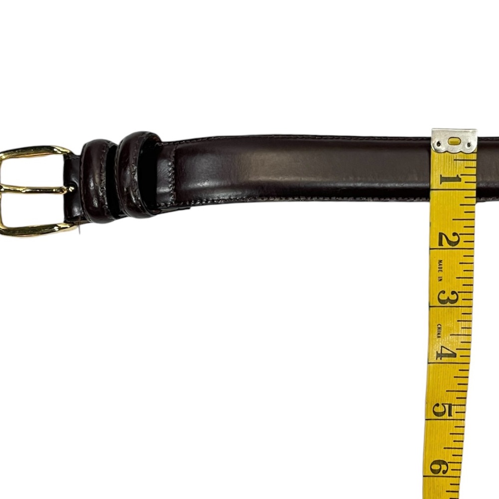 Made in Italy Brown Leather Belt Classic Gold Buckle Size 36 / 90 - Picture 5 of 8